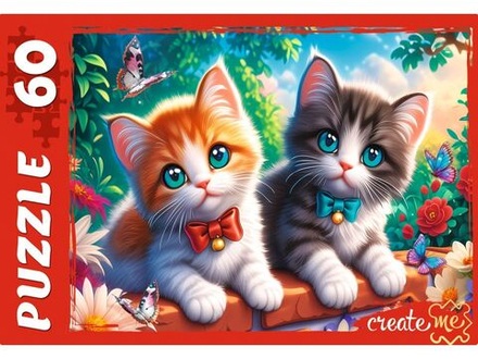 Пазлы 60 элементов 237*330мм. "Котята с бантиком"