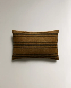 ZARA HOME НАВОЛОЧКА ДЛЯ ДЕКОРАТИВНОЙ ПОДУШКИ С КОНТРАСТНЫМИ ПОЛОСАМИ, КОРИЧНЕВЫЙ