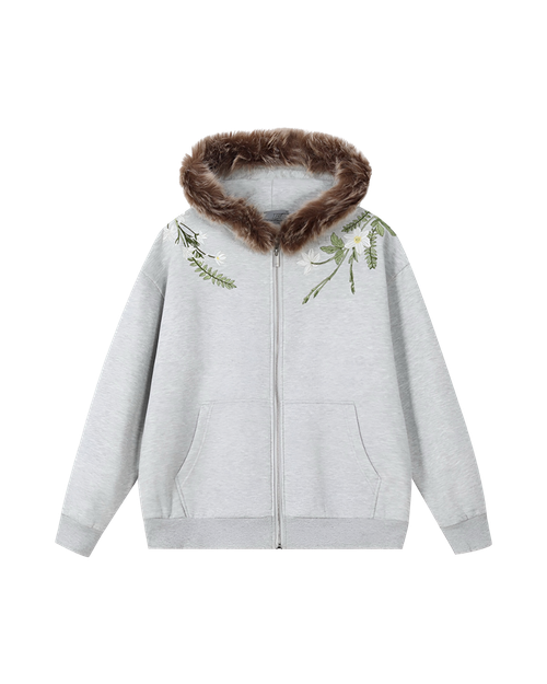 Худи HARSHandCRUEL "Flowers" Fur Hoodie