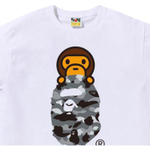 A Bathing Ape 1st Camo Milo On Ape Head Tee белый серый