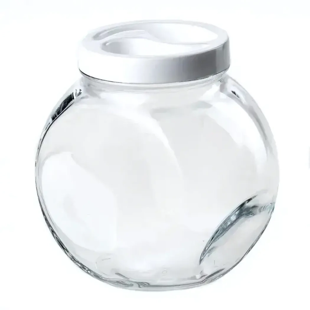 Банка с крышкой БЕЛЛА 2140 мл (белая крышка) 01-2689