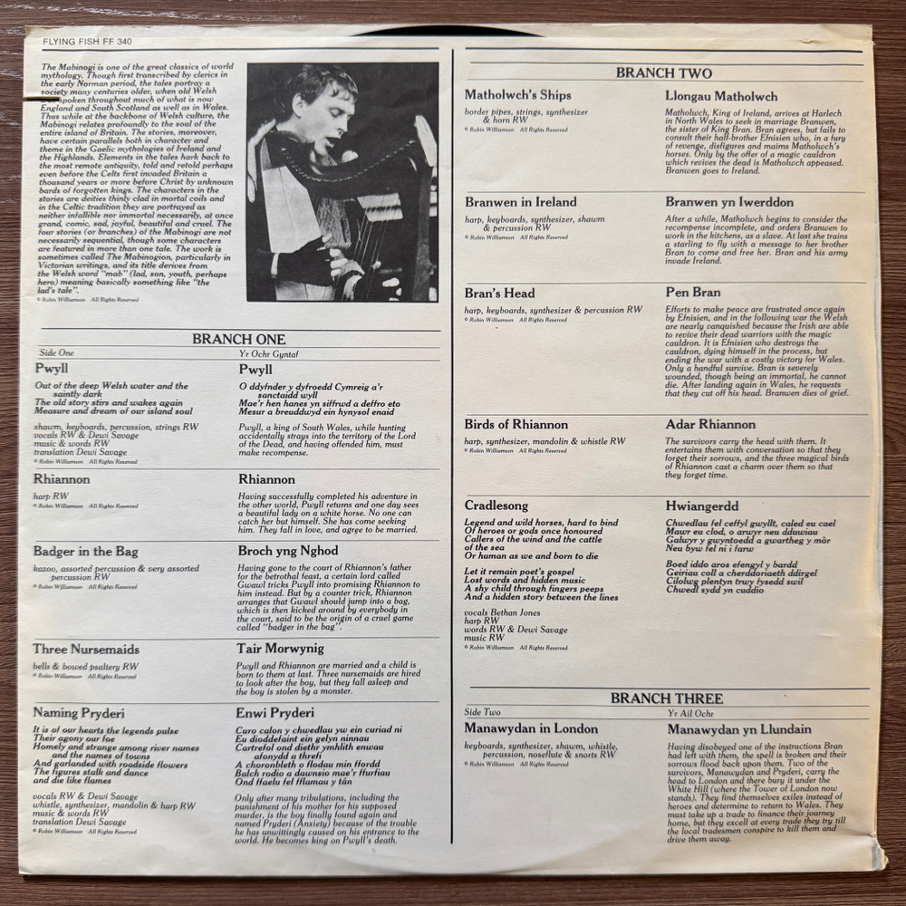 Robin Williamson – Music For The Mabinogi = Cerddoriaeth Ar Gyfer Y Mabinogi (США 1984г.) Т