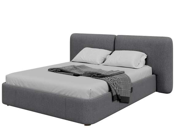 Кровать с подъемным механизмом Hub Soft 160 см (серый, твид)