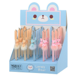 Ручка шариковая, масляная, Basir, синие чернила, серия "Мишка", с пушистым брелоком, 20 шт