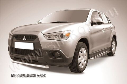 Защита переднего бампера (нержавейка) Mitsubishi ASX (2010-2013) d57 короткая