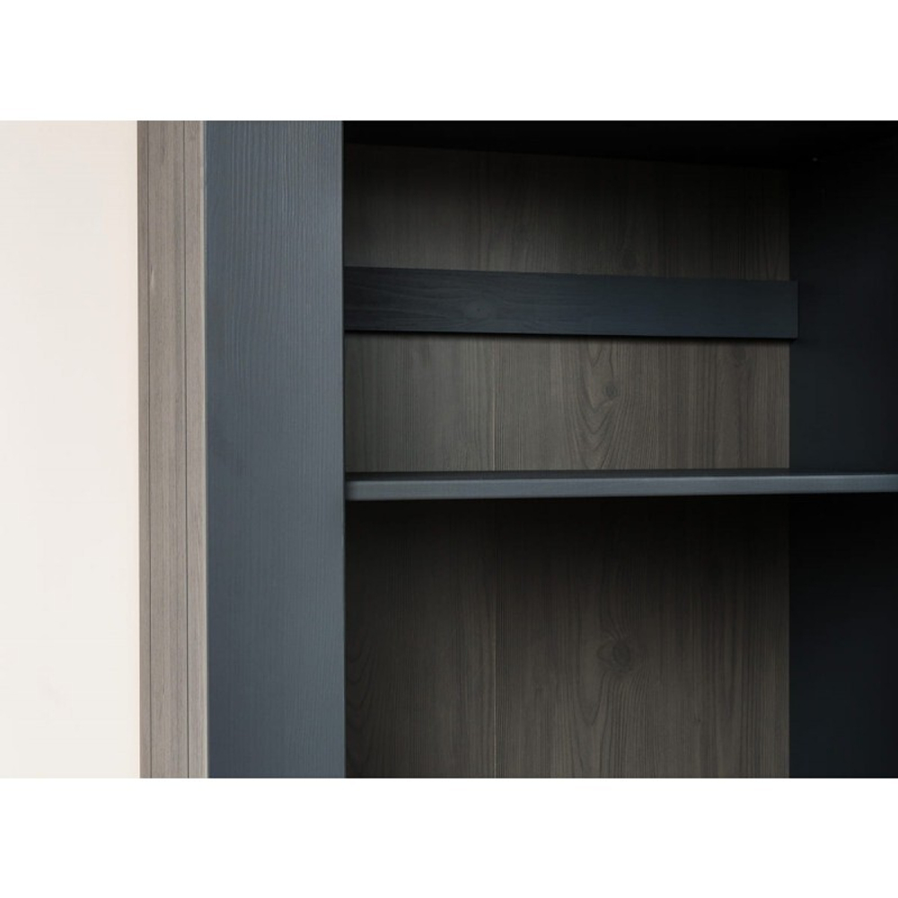 Шкаф для посуды «Форест» узкий 1 дверь 2 ящика серый 7012/бейц-масло