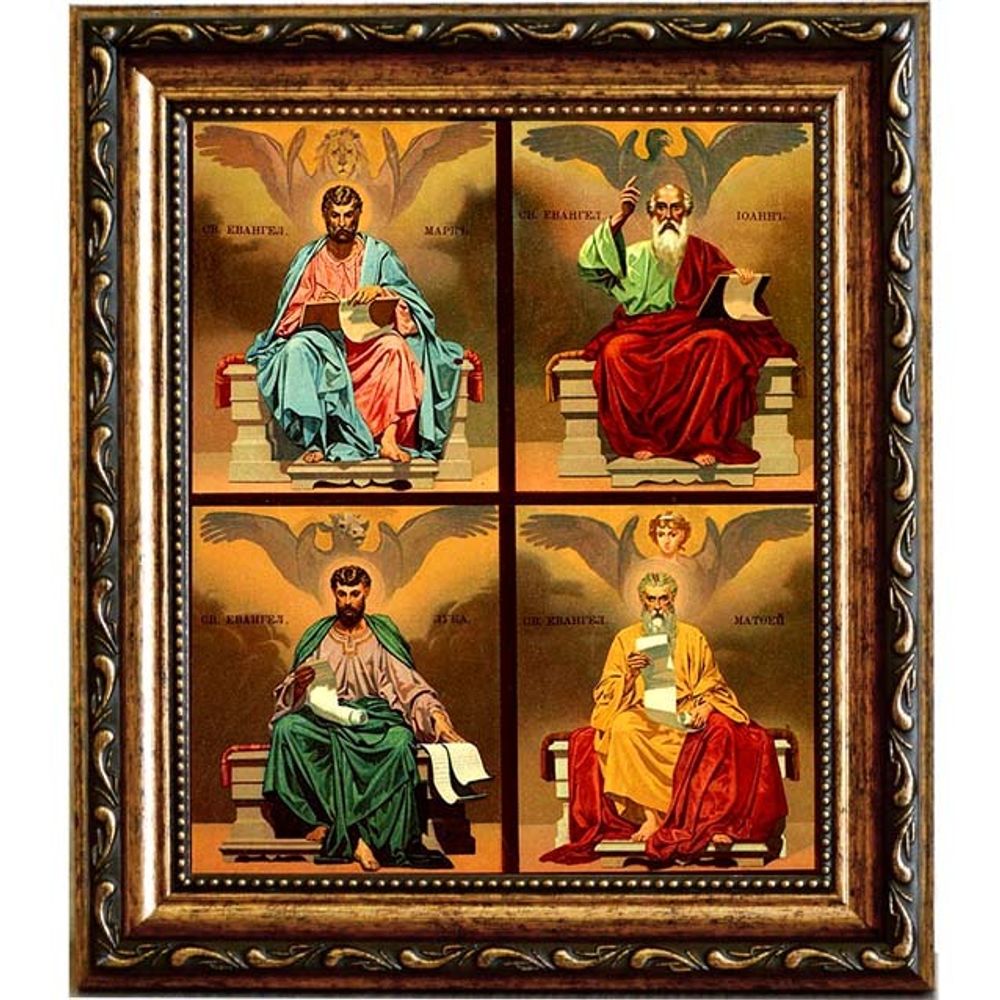 Четыре Евангелиста: Марк, Иоанн, Лука и Матфей. Икона на холсте.