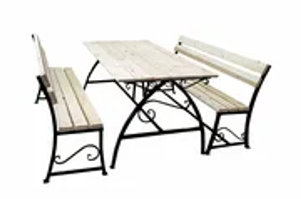 Набор мебели Флора арт. НПА3261, 1,5м 2уп (1уп стол; 1 уп две лавочки)