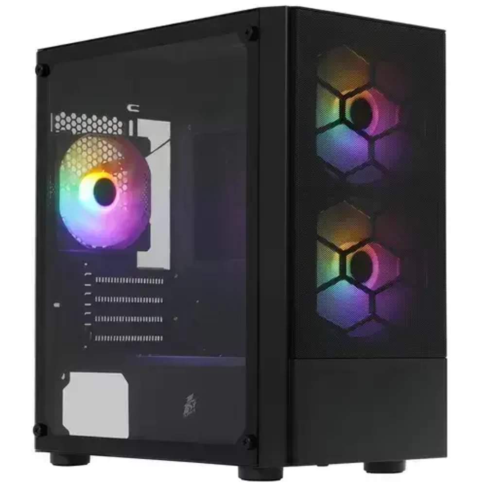 Компьютерный корпус 1STPLAYER FIREBASE X4-M TG LED Black