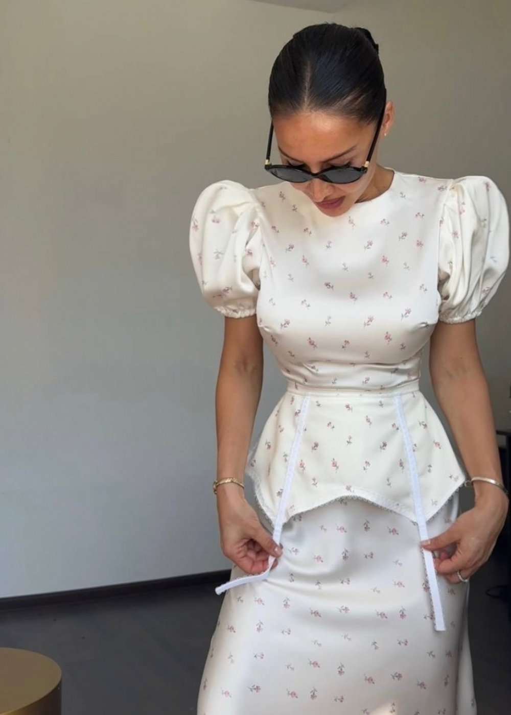 Платье "Стамбул", молочный с розовым