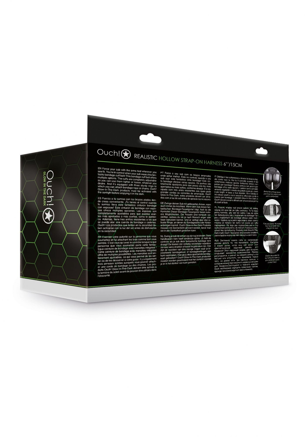 Люминесцентный фаллопротез 7’’ Glow in The Dark - 18 см. (Цвет: зеленый с черным)