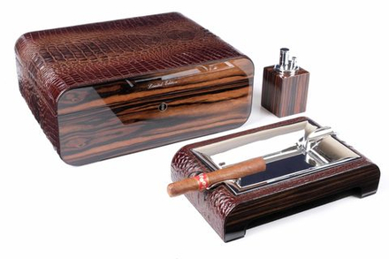 Настольный набор сигарных аксессуаров Gentili SET-SV75-Croco-Dark