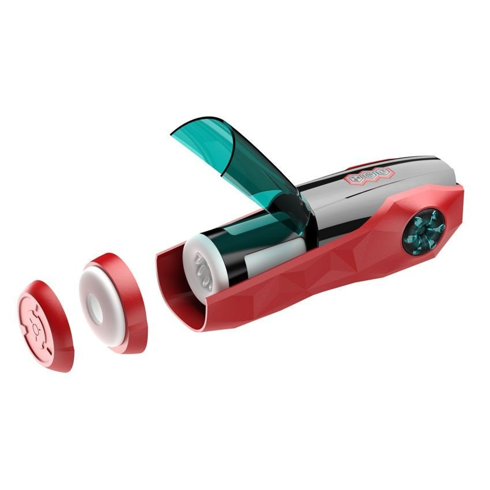 Вибромастурбатор Phantom с возвратно-поступательными движениями (Цвет: красный с черным)