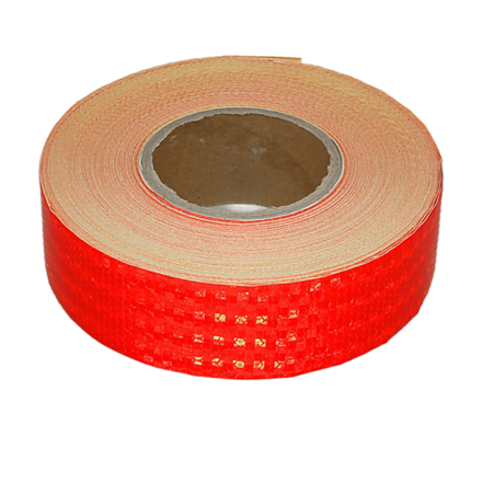 Светоотражающая лента красная (алмазная) 50 мм х 45 м