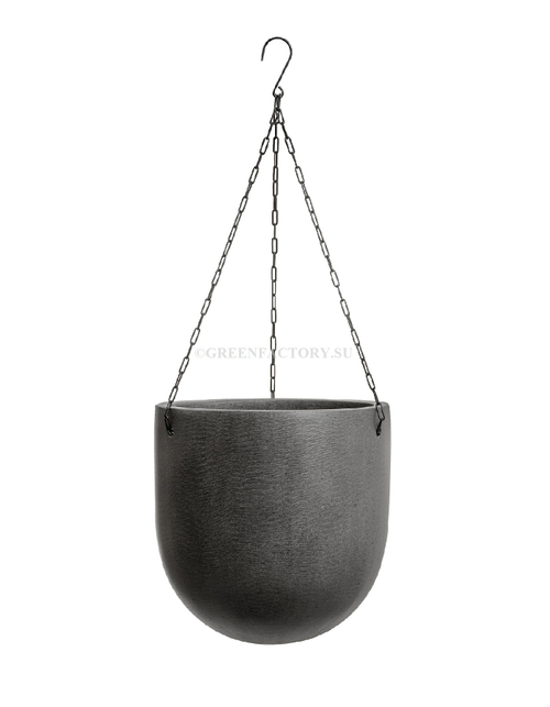 Кашпо TREEZ Effectory - Beton - Полусфера подвесная - Тёмно-серый бетон