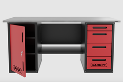 Верстак двухтумбовый дверь/4 ящиков, красный 1800*700 Garopt, GT1800DY4.red