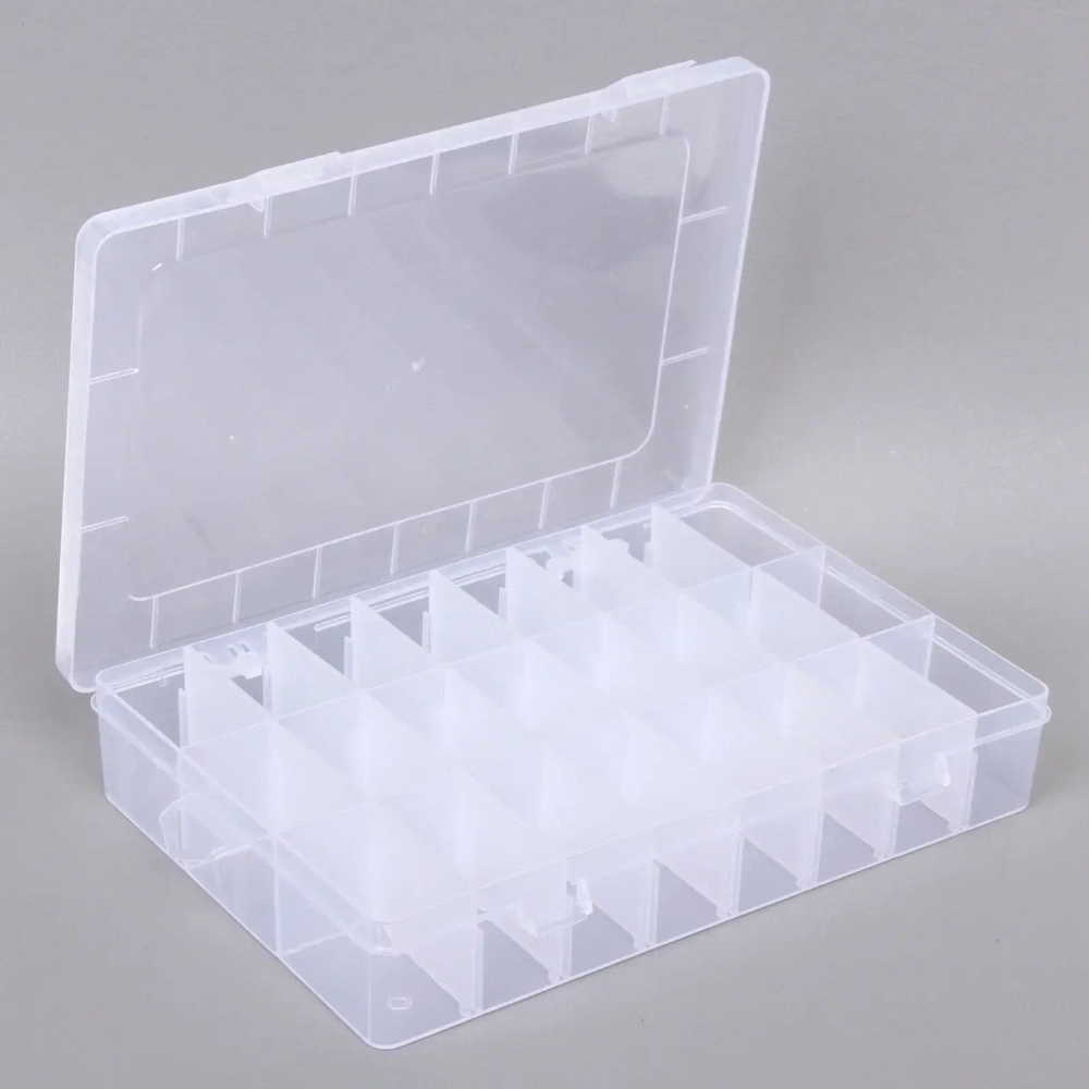 Органайзер для хранения мелочей, 24 ячейки «ИДЕЯДОМА», прозрачный, 19*13*3см (наклейка Селфи)