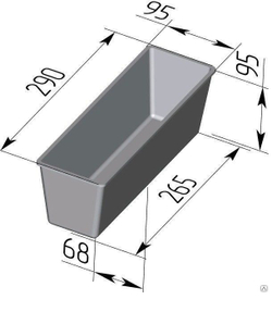 Тостерная форма для выпечки хлеба с крышкой 290х95х95 мм