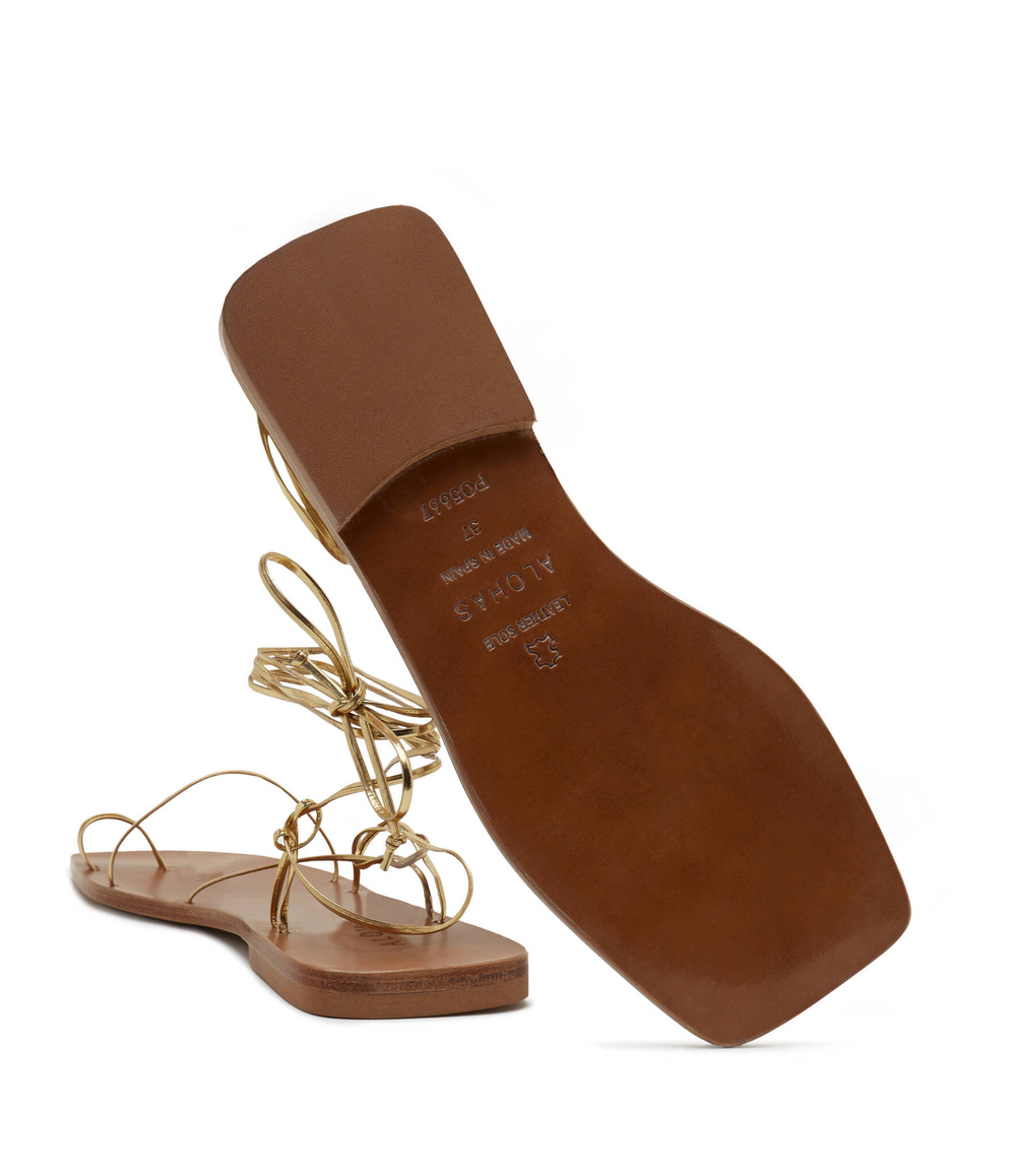 Кожаные босоножки Alohas - золотой(S100301)