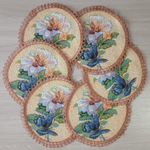 Комплект гобеленовых салфеток из 7 штук "D. ВАЛЬС ЦВЕТОВ", Россия.