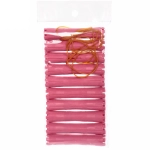 Бигуди пластмассовые-коклюшки 10шт d-1.8см «KUDRI», цвет розовый, (прозрачный пакет с подвесом)