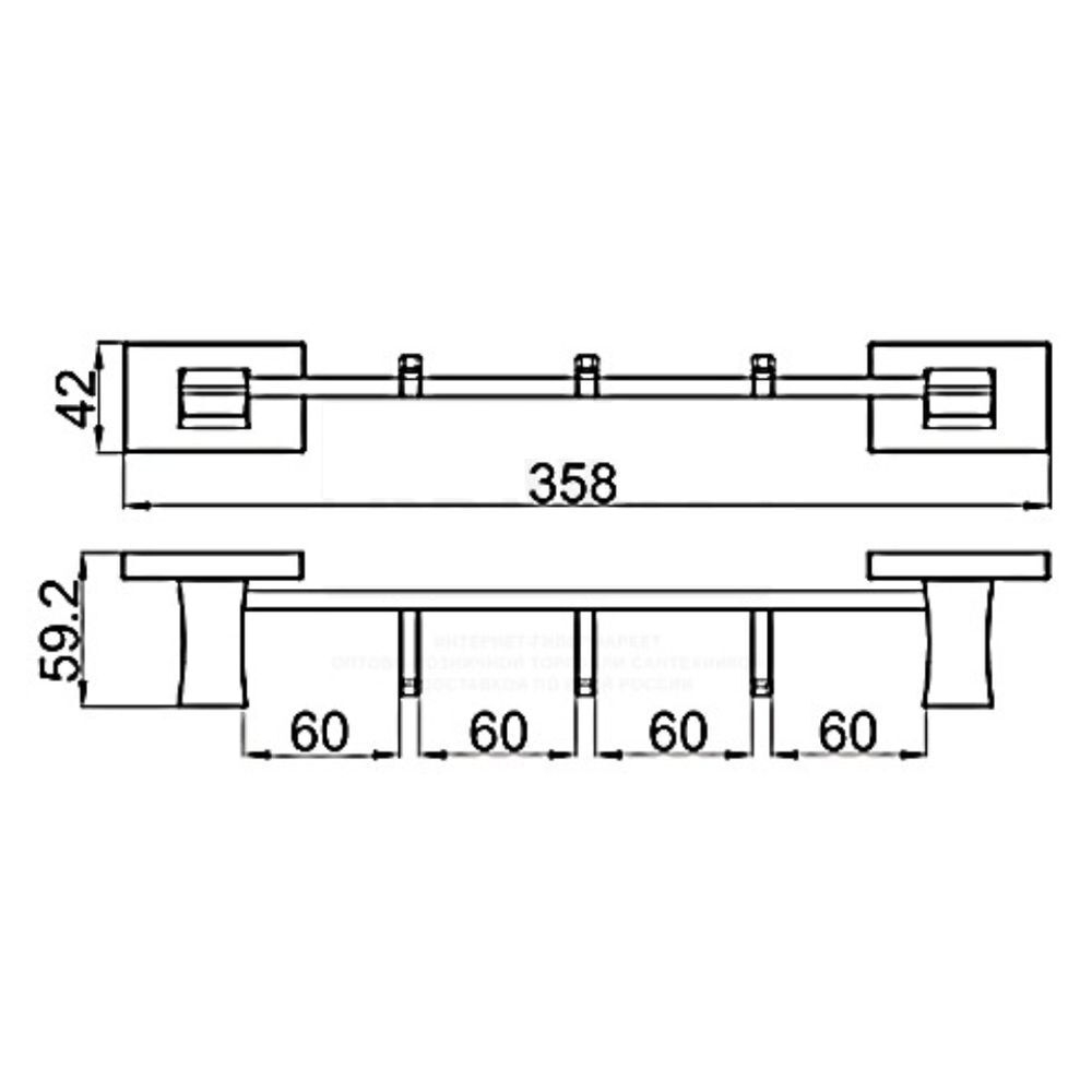 Вешалка 3 крюч, Gappo, G0716-36