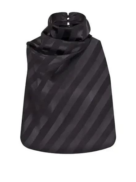 Шелковый топ с драпировкой на одном плече