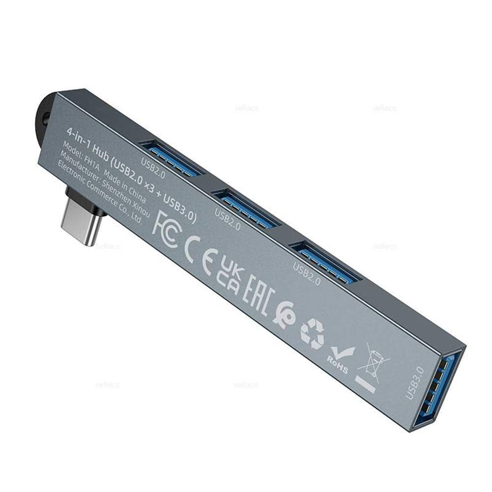 Borofone FH1A 4-в-1 конвертер (Type-C на USB2.0*3+USB3.0)