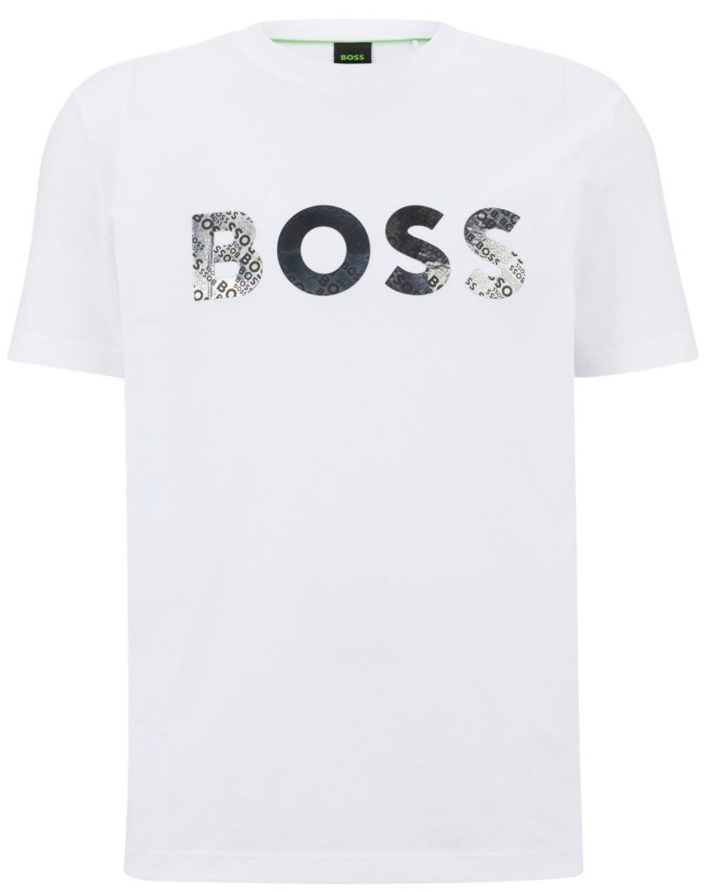 Мужская теннисная футболка BOSS x Matteo Berrettini Cotton-Jersey T-Shirt With Foil-Print Logo - white