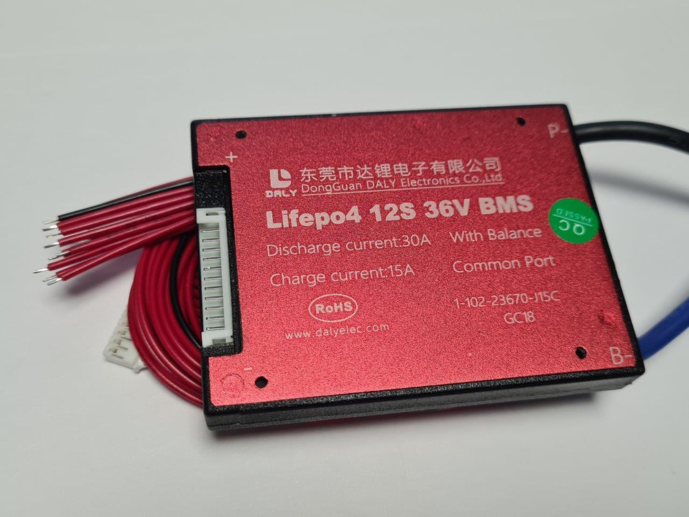 Плата контроля BMS LiFePO4 12S 36V 30A
