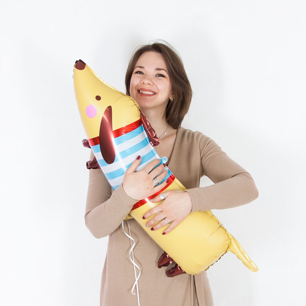 Шар (35''/89 см) Фигура, Таксик в свитере, 1 шт.