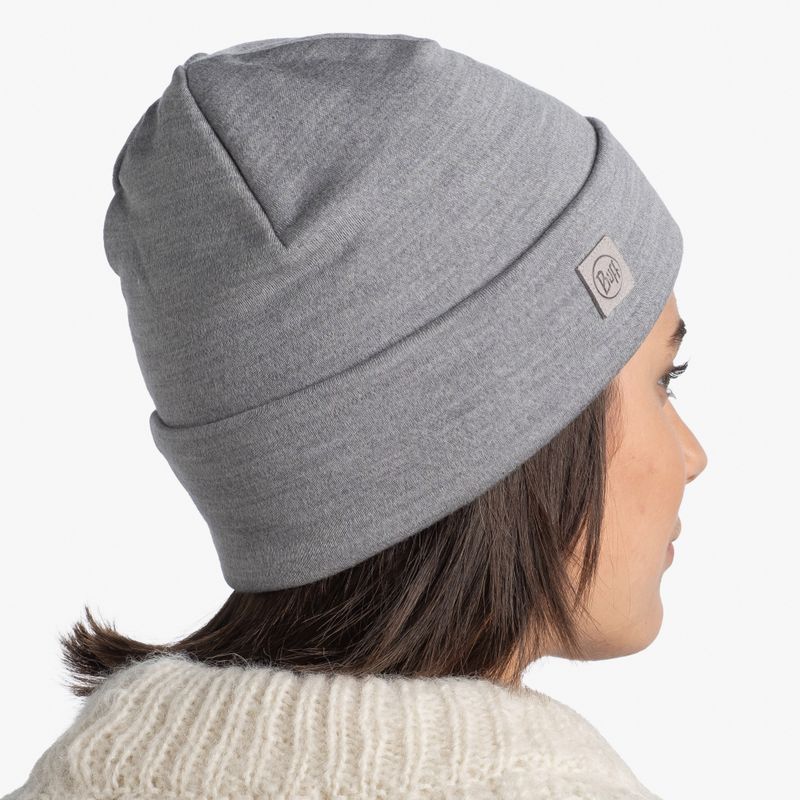 Теплая шерстяная шапка-бини Buff Hat Wool Heavyweight Solid Light Grey Фото 4