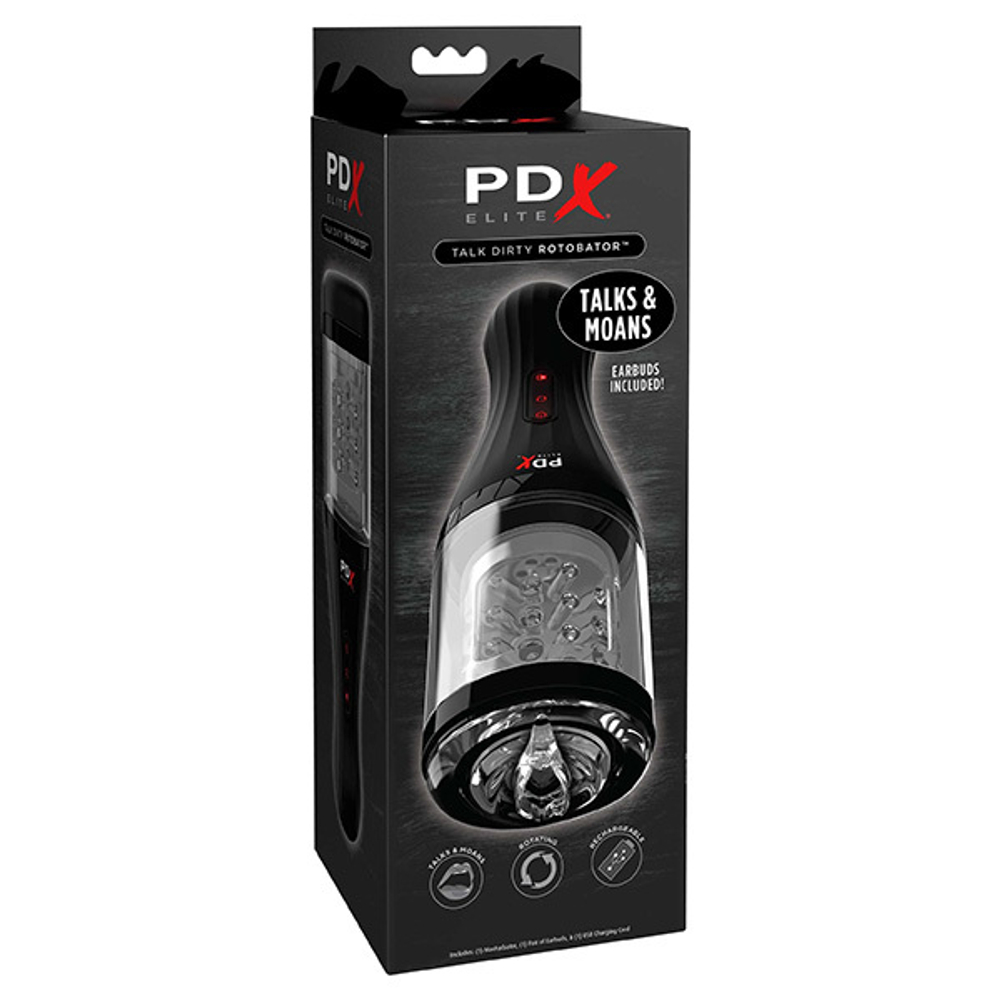 Вибромастурбатор-ротатор с голосовым сопровождением PipeDream PDX Elite Talk Dirty Rotobator RD526