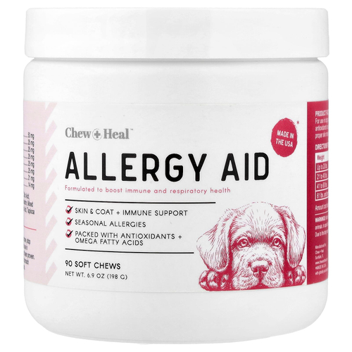Chew + Heal, Средство от аллергии, для собак, 90 жевательных таблеток, 198 г (6,9 унции)