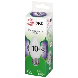 Лампа светодиодная ЭРА GREEN LINE LED B35-10W-865-E27 GL 10Вт свеча холодный свет E27 | Лампы cветодиодные Свеча (B/C)