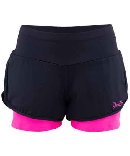 Шорты гимнастические Betta двойные, черный/розовый