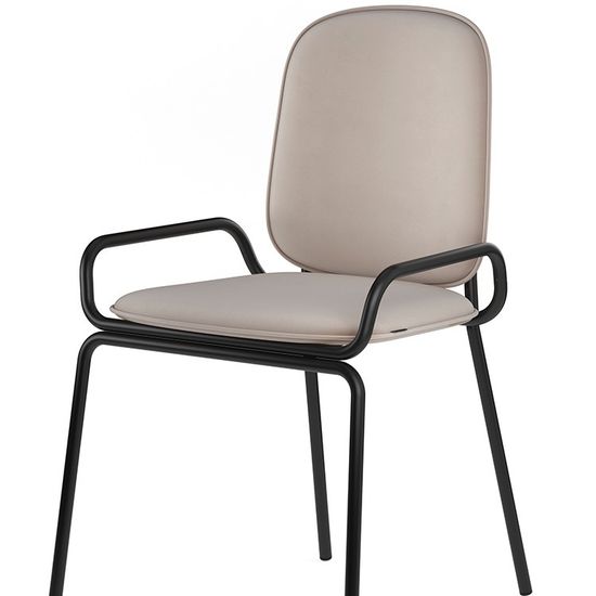 Стул ror, 2 frame, велюр, черный/бежевый