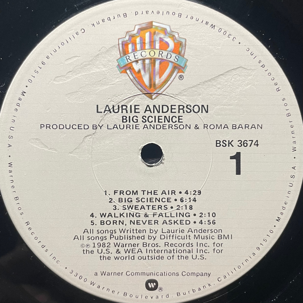 Laurie Anderson ‎– Big Science (США 1982г.)