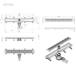 Душевой лоток AM.PM MasterFlow 70 W01SC-P11-070-01BM с Черной матовой решеткой Cut Gradient