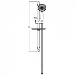 Штанга для душа с мыльницей
