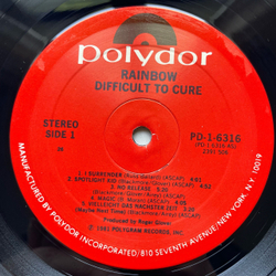 Винтажная виниловая пластинка LP Rainbow Difficult To Cure (США 1981)