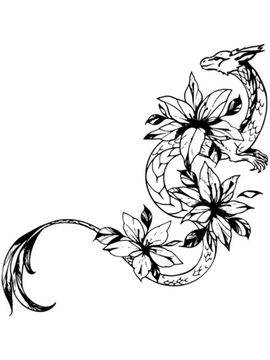 flowered dragon simple