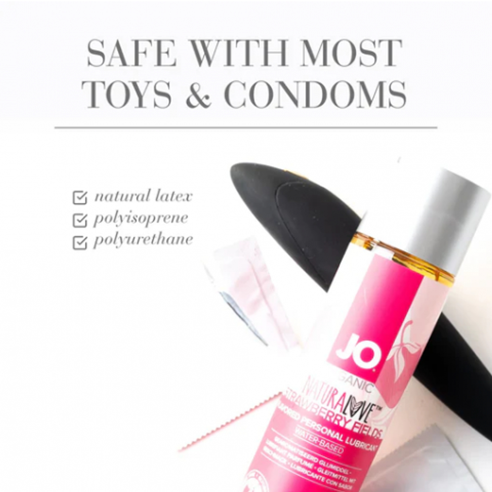 Органический лубрикант на водной основе с клубникой JO Naturlove USDA Strawberry fields, 30 мл