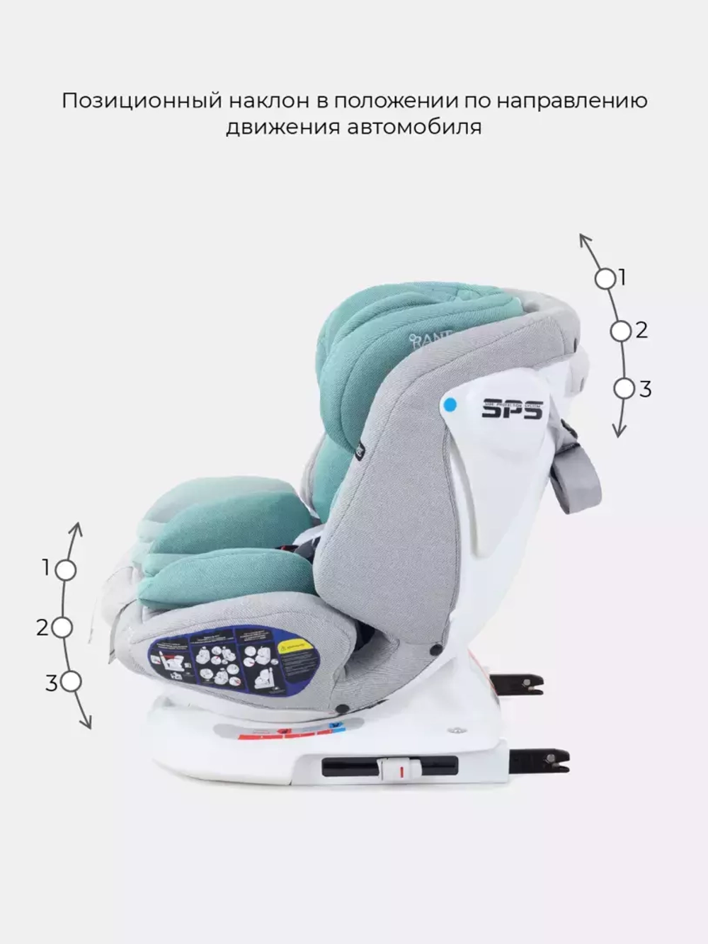 Автокресло RANT UB619 "NITRO" isofix Grey/Mint группа 0+-1-2-3  (0-36 кг)