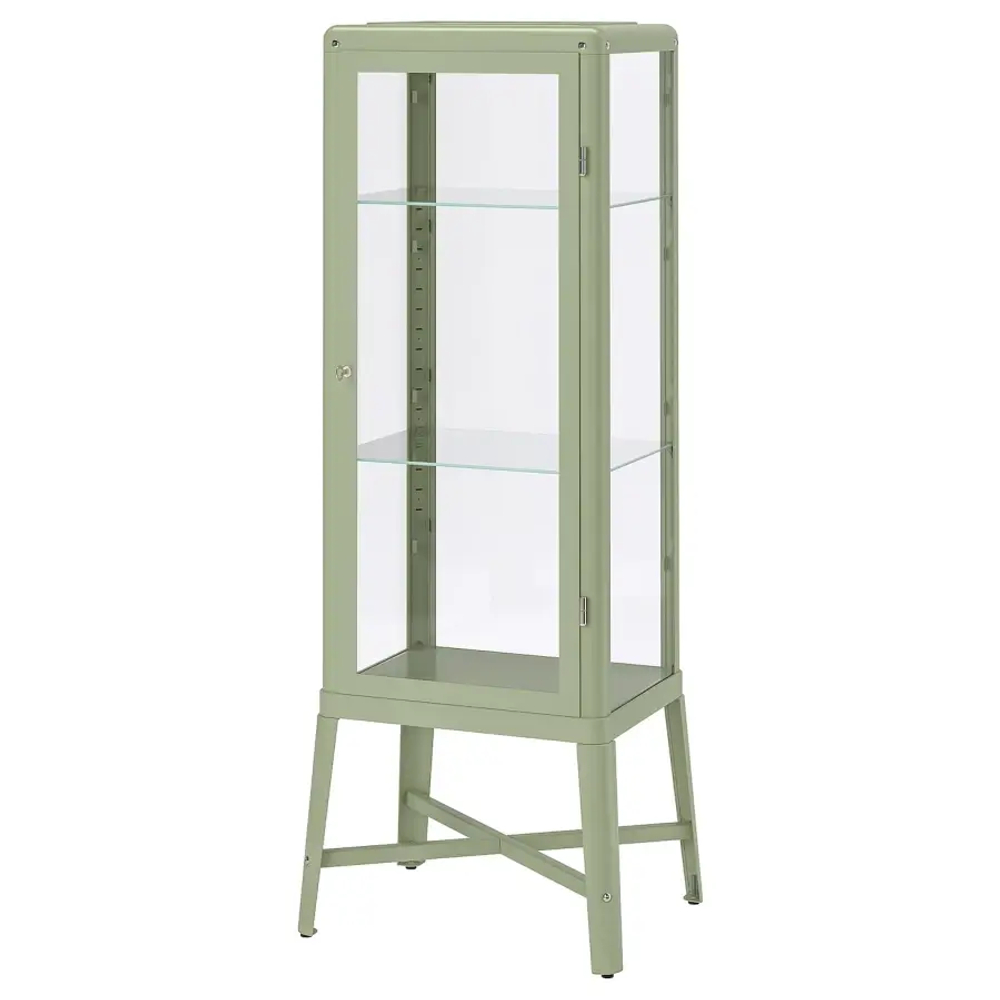 Шкаф-витрина - IKEA FABRIKOR/FABRIKÖR, 57x150 см, светло-серо-зеленый ФАБРИКОР ИКЕА