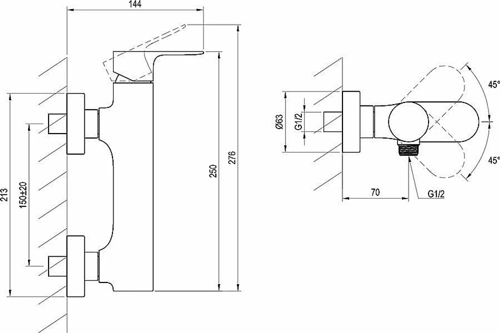 Смеситель для душа Ravak Eleganta X070331 графит