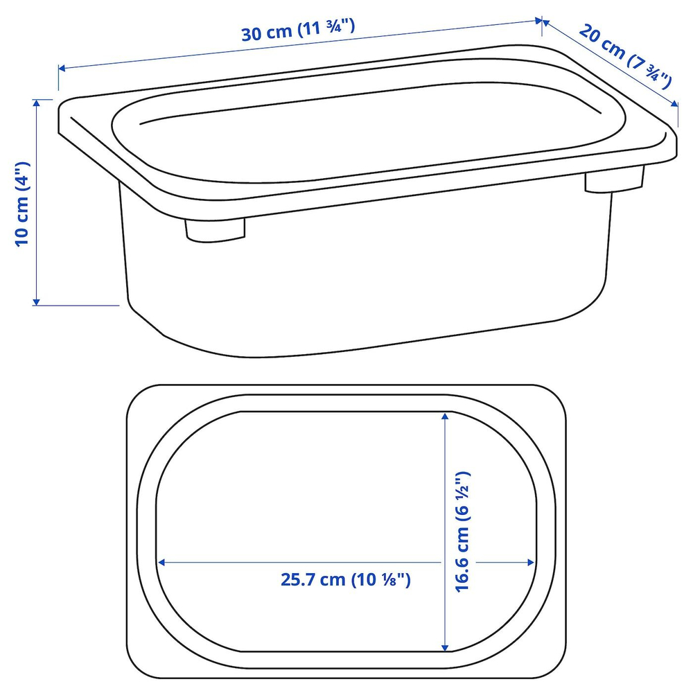 IKEA TROFAST  (ИКЕА ТРОФАСТ)  -  Контейнер, белый, 20x30x10 см
