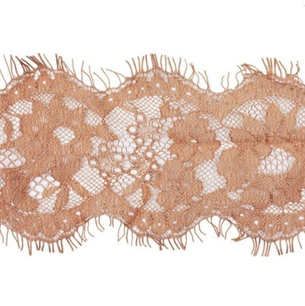 TBY.30039 Кружево 'реснички' 105мм*30м (по 3м) (067 кофе)