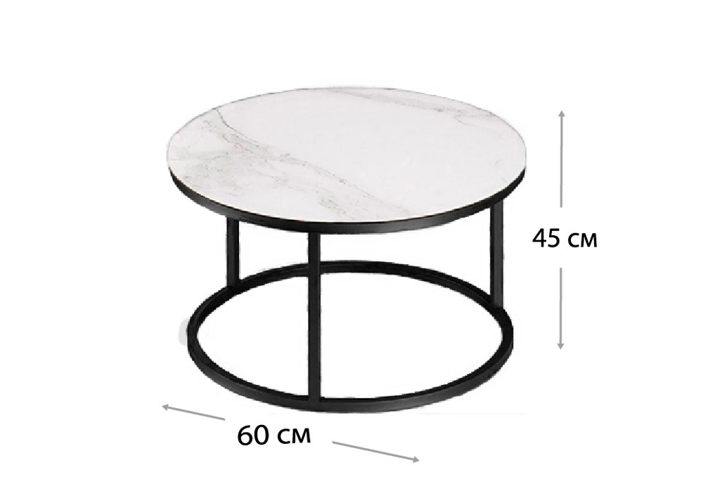 Подстолье №35, круглое, 60х45см, черное, п.т. 5х2.5см