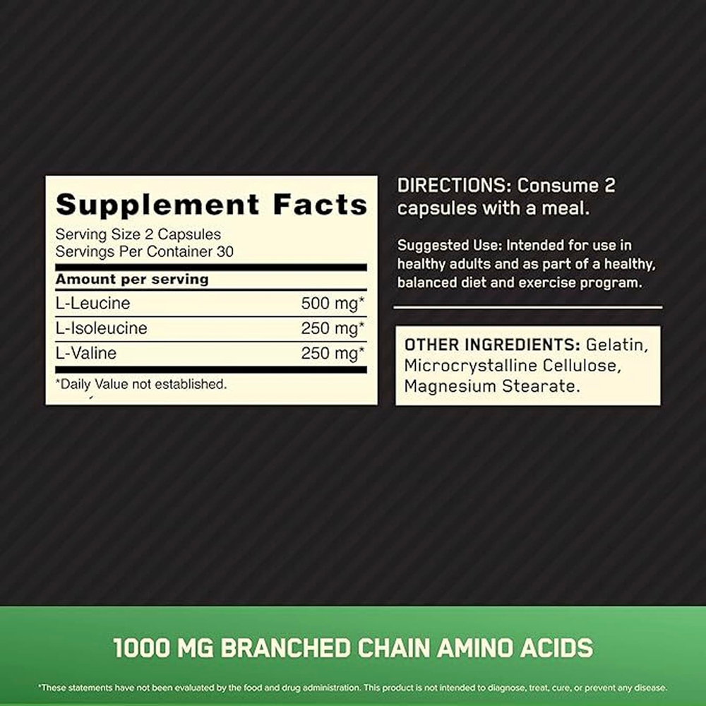 Optimum Nutrition, BCAA 1000, 60 капсул